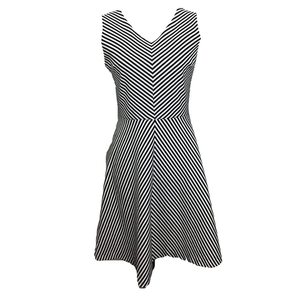 Talbots B&W Striped Midi Dress